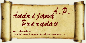 Andrijana Preradov vizit kartica
